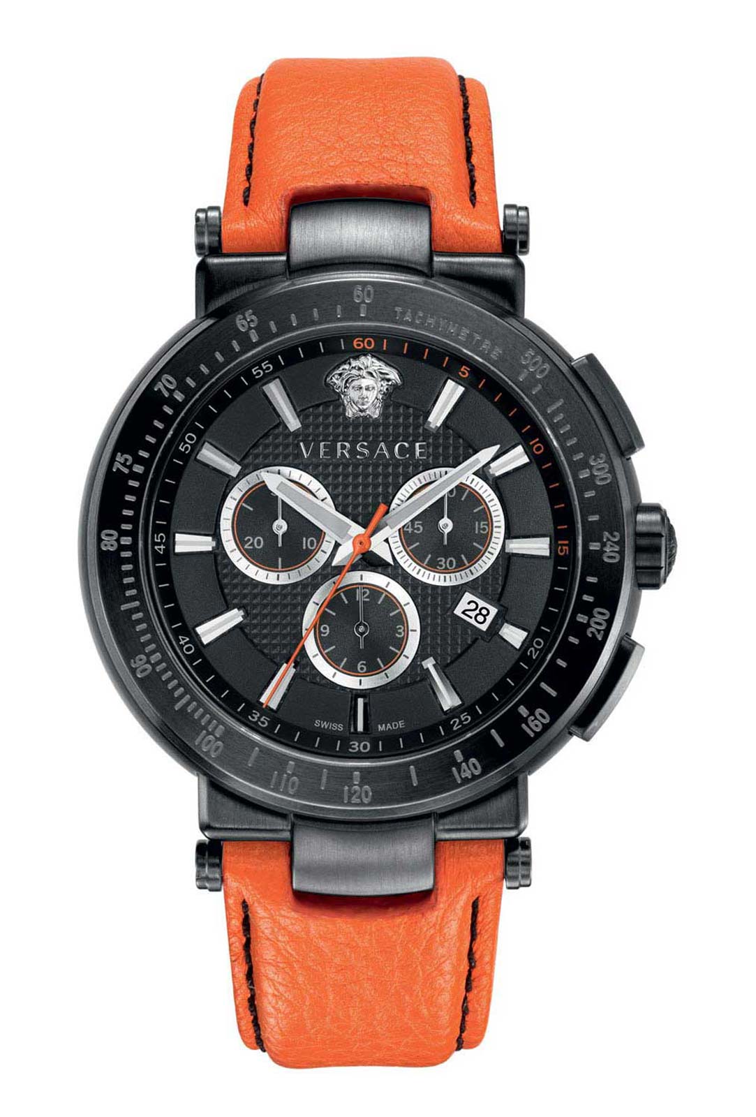Versace QUARTZ CHRONO watch 5030D STEEL BLACK - Click Image to Close